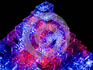 Toy bricks with bright LED lights