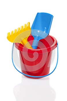 Toy bucket rake and spade