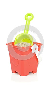 A toy bucket and spade