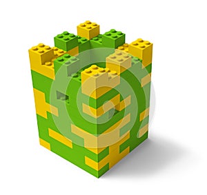 Toy building blocks castle tower 3D