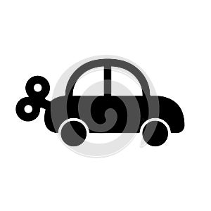 Toy car flat icon. Simple style car logo. Retro car pictogram Isolated