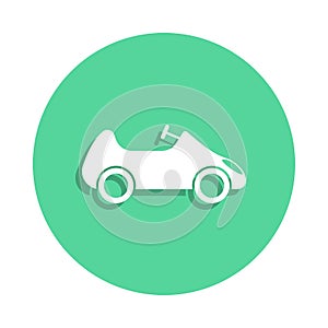 toy car icon in badge style. One of toys collection icon can be used for UI, UX