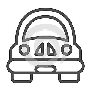 Toy car line icon, Kids toys concept, Funny car sign on white background, children automobile icon in outline style for