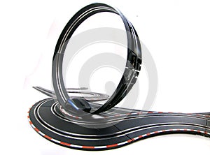 Toy car racing track isolated