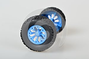 Toy car wheel isolated on a white background