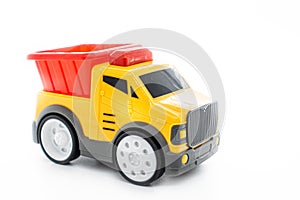 Toy car on white