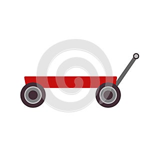 Toy cart vector illustration kid icon isolated art trolley wheel. Childhood card design wagon transportation pulling sign. Baby