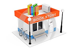 Toy Cartoon Book Shop or Book Store Building Facade. 3d Rendering