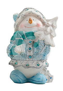 Toy Christmas snowman isolated