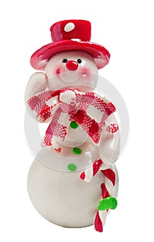 Toy Christmas snowman isolated