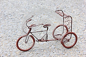 Toy crafts bicycle made of copper wire