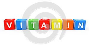 Toy cubes as Vitamin sign