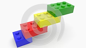 Toy cubes in various colors