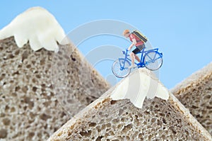 Toy cyclist ecotourism concept photo