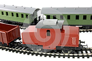 Toy Diesel Locomotive and freight wagon