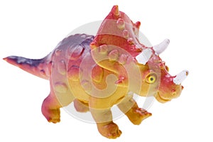 Toy dinosaur on white background