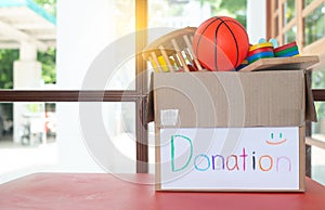 Toy donation box to deliver these items to those who are lacking.