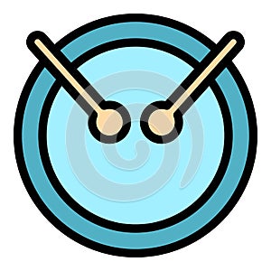 Toy drum icon color outline vector