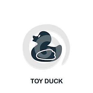 Toy Duck icon. Monochrome simple Toy Duck icon for templates, web design and infographics