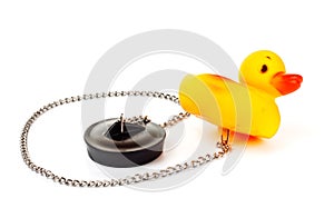 Toy duck with plug for bath