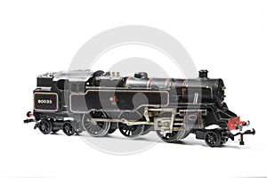 Toy Electric Model Train on White Background