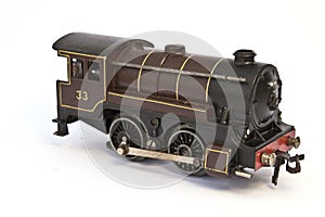 Toy Electric Model Train on White Background