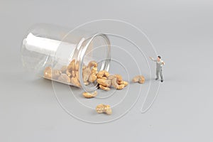 Toy figures of lumbe rmen with a nut