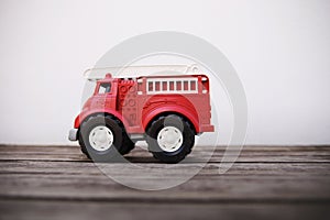 toy fire truck on a white background