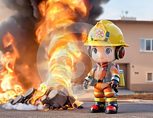 Toy Firefighter in Action