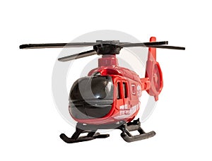 Toy firefighter helicopter , isolated on blank background