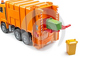 Toy garbage truck with garbage containers