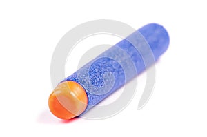 Toy gun blue rubber bullets isolated