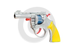 Toy hand gun, isolated on white background