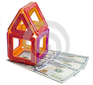 Toy house and money