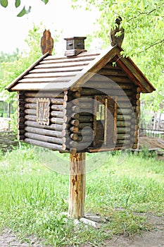 Toy house in the woods