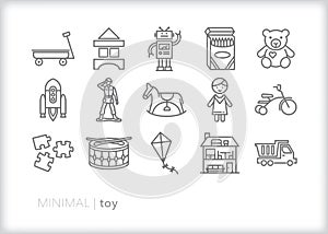 Toy icon set for children to play with