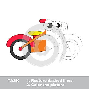 Toy kid transport to be colored. Vector trace game.