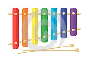 Toy kids xylophone. rainbow baby vector illustration isolated on white background photo