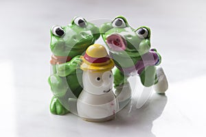 Toy from kinder surprise green frogs