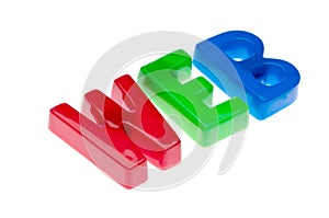 Toy letters spelling WEB - online education