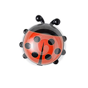Toy magnet ladybug, top view, red drawing