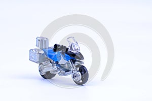 Toy miniature, Bike diecast isolated on white background