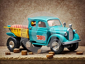 Toy model of a truck from the fifties.