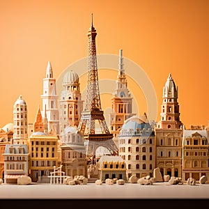 These toy models of buildings from around the world are shown. travel concept with landmarks