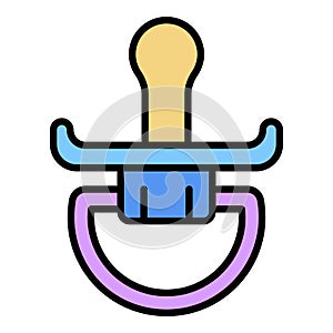 Toy pacifier icon color outline vector