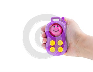 Toy phone in hand