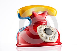 Toy Phone on White Background