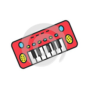 Toy piano color icon