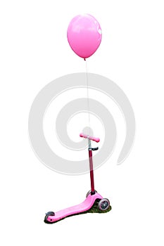 Toy Pink scooter isolated on white background