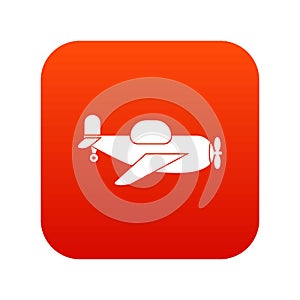 Toy plane icon digital red